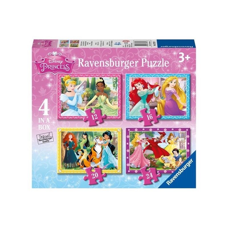 Puzzle 4 en 1 Princesas Disney  3 Años
