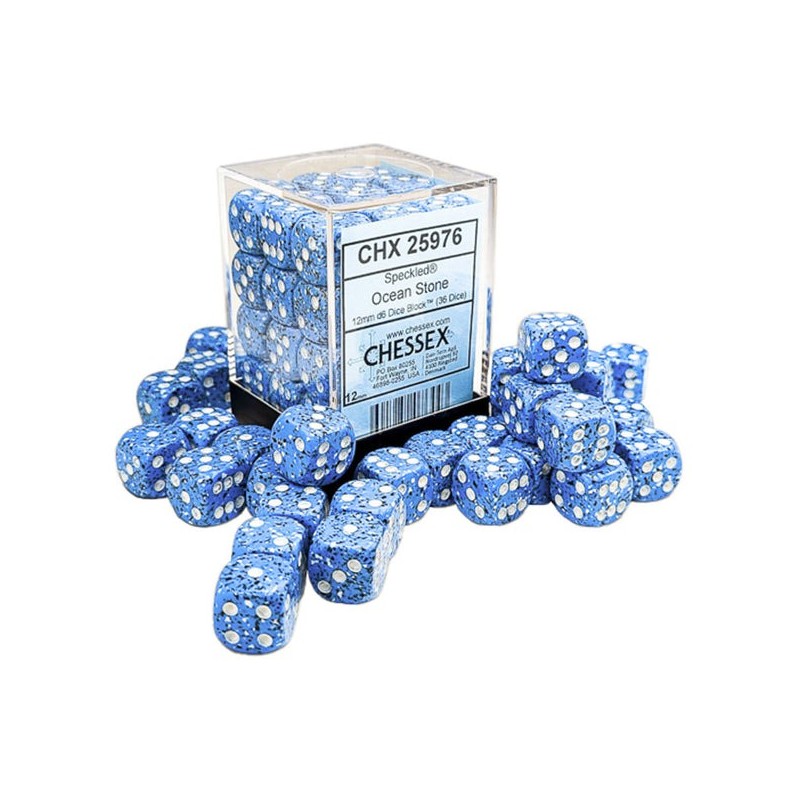 Speckled® 12mm d6 Ocean stoneDice Block™  36 dice 