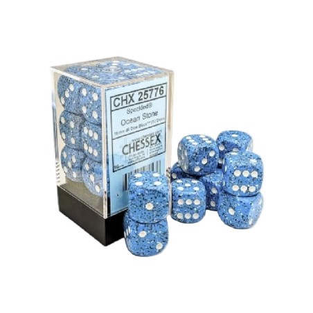 Speckled® 16mm d6 Ocean StoneDice Block™  12 dice 